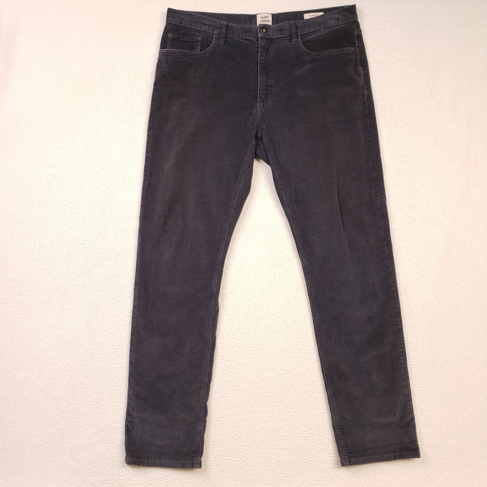 Flint and Tinder Corduroy Pants Men 36x32 Gray Slim Fit Stretch Casual Huckberry